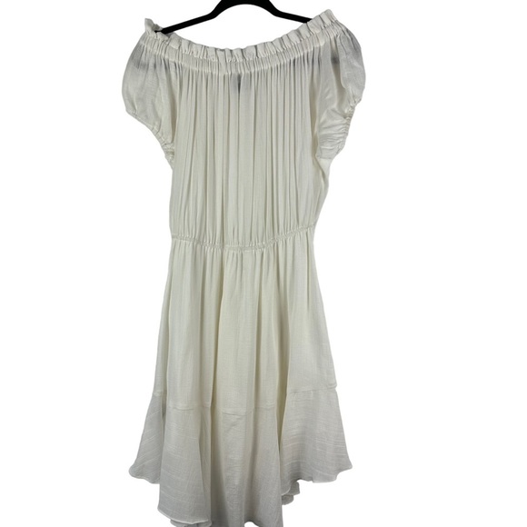 NWT NSF Niara Sz L Women's Short Sleeve Peasant Dress in White - Picture 11 of 16